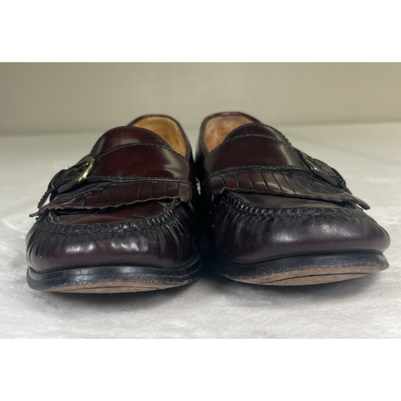 Cole Haan Buckle Leather Kiltie Tassel Slip On Loafer Shoes Mens 9D Burgundy main image 7